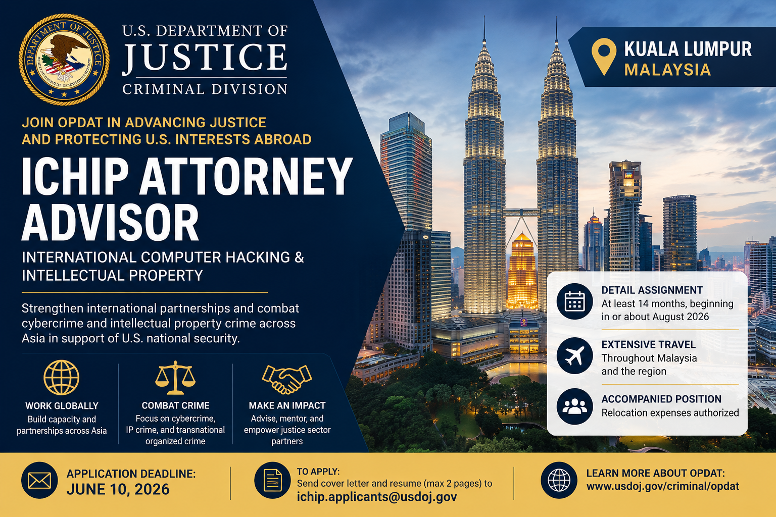 U.S Attorney Job / Malaysia  / How To Apply (Salary: Up to $172,727  per year)